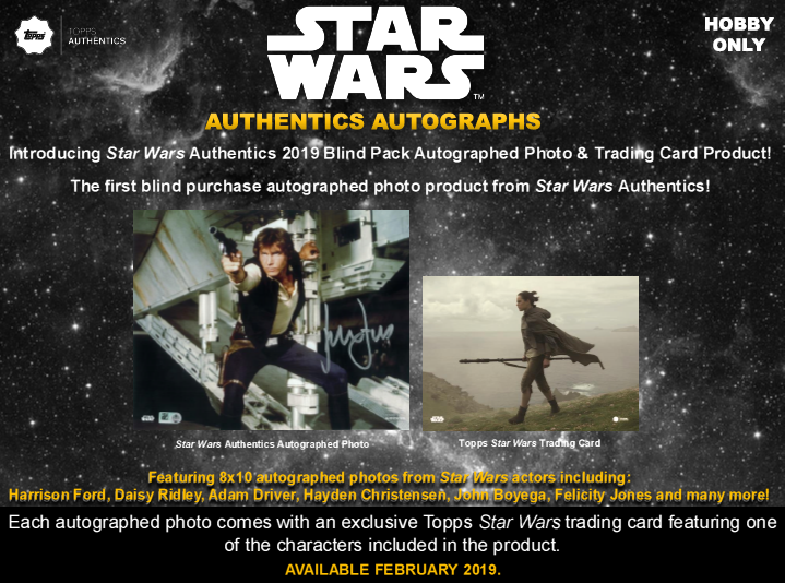 Star Wars Authentics 2019 Blind Pack Autographed Photo & Trading Card
