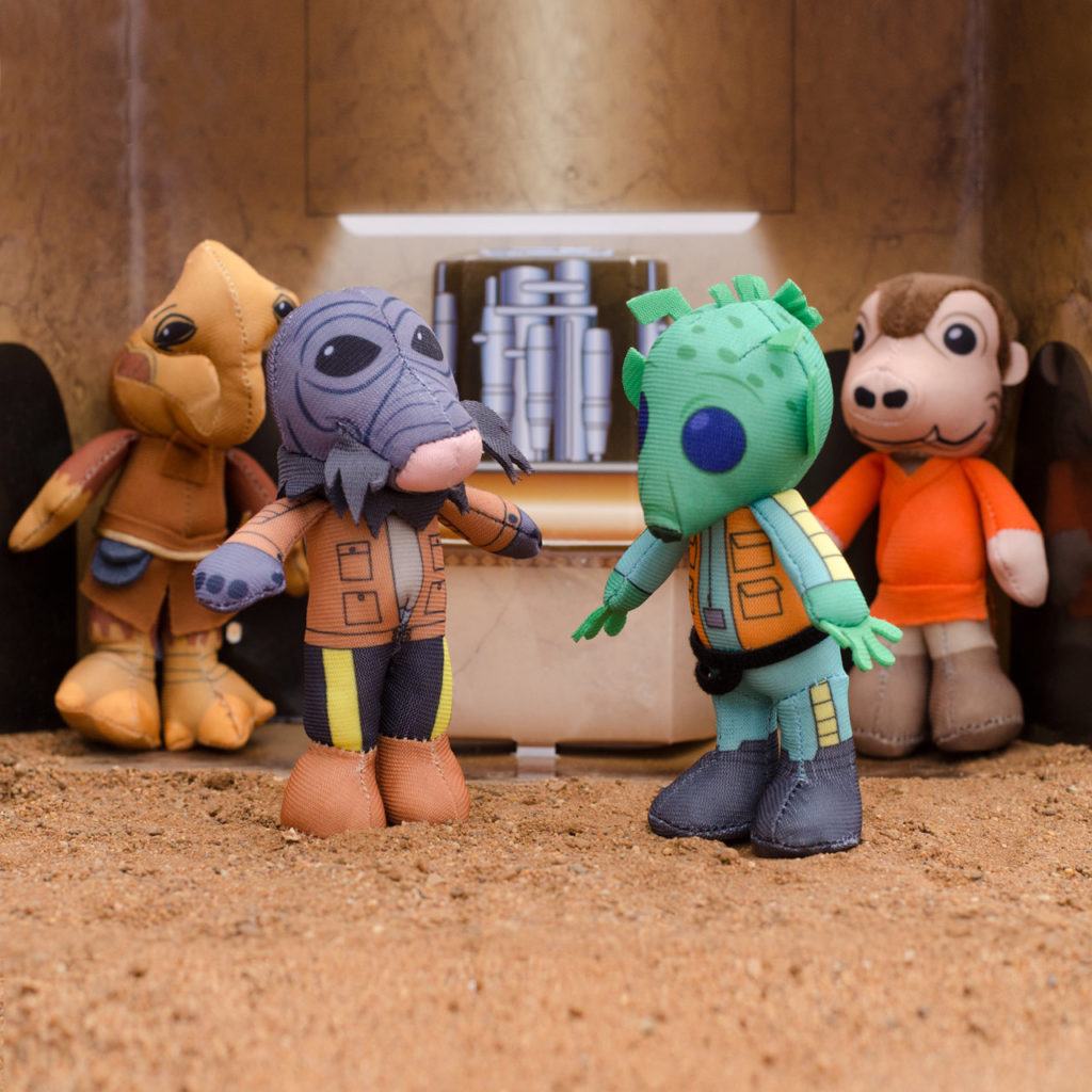 Cantina Scenez plush with collectible band member pin, $20