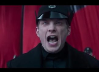 Hux delivering a speech