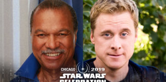 Billy Dee Williams (Lando Calrissian) and Alan Tudyk (K-2SO)