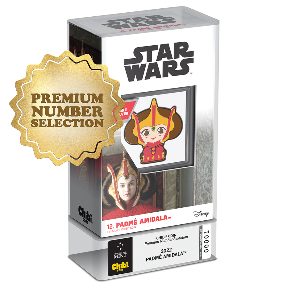 Star Wars™ – Padmé Amidala™ 1oz Silver Chibi® Coin Premium Number!