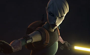 Asajj Ventress in a scene from “STAR WARS: THE BAD BATCH”, season 3 exclusively on Disney+. © 2024 Lucasfilm Ltd. & ™. All Rights Reserved.