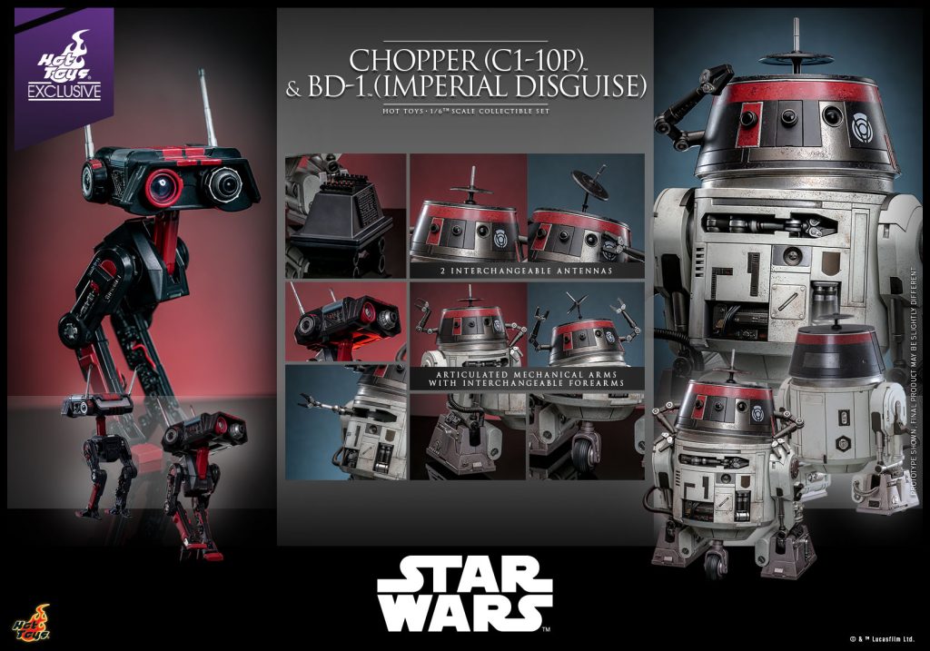 Star Wars – Chopper (C1-10P) & BD-1 (Imperial Disguise) [Hot Toys Exclusive] 1/6th Scale Collectible Set