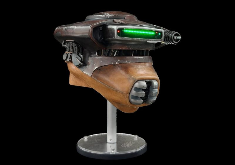 EFX Signature Edition Boushh Leia Helmet replica from Star Wars Return of the Jedi on black background.