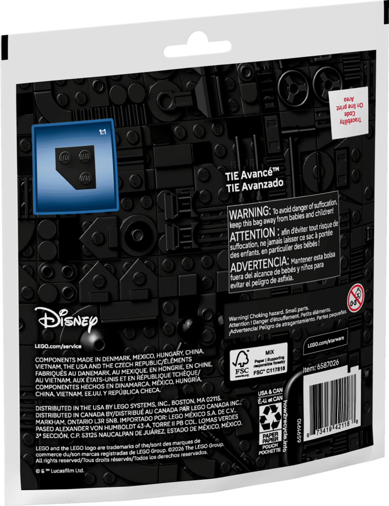 LEGO TIE Advanced™ Mini-Build package back