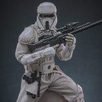 A 1/6th scale Hot Toys Imperial Remnant AT-RT Driver figure from the movie The Mandalorian & Grogu, featuring weathered beige armor and holding a DLT-20A blaster rifle.