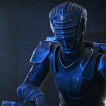 Marrok the Inquisitor bowing in a dark Imperial chamber in the Maul: Shadow Lord animated series promo.