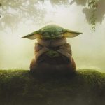 Grogu meditating in a misty forest scene from the final trailer of The Mandalorian and Grogu movie.